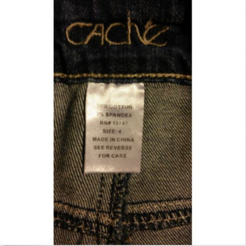 Cache Distressed Rhinestone Patches Bootcut Jeans - Picture 9 of 9
